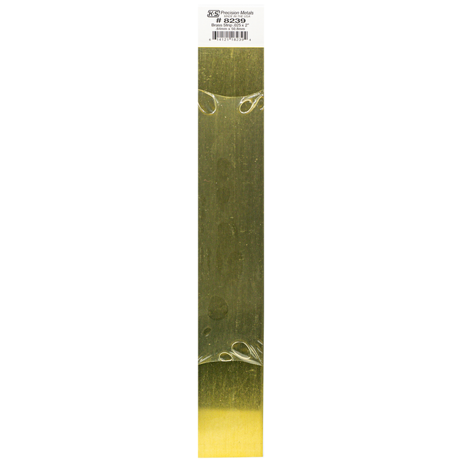 Brass Strip: 0.025" Thick x 2" Wide x 12" Long (1 Piece)