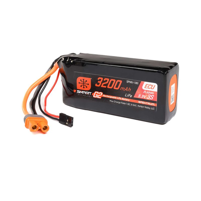 Spektrum 9.9V 3200mAh 3S Smart LiPo Battery - IC3 Connector For RC Turbine ECU, Receiver Pack - View #6