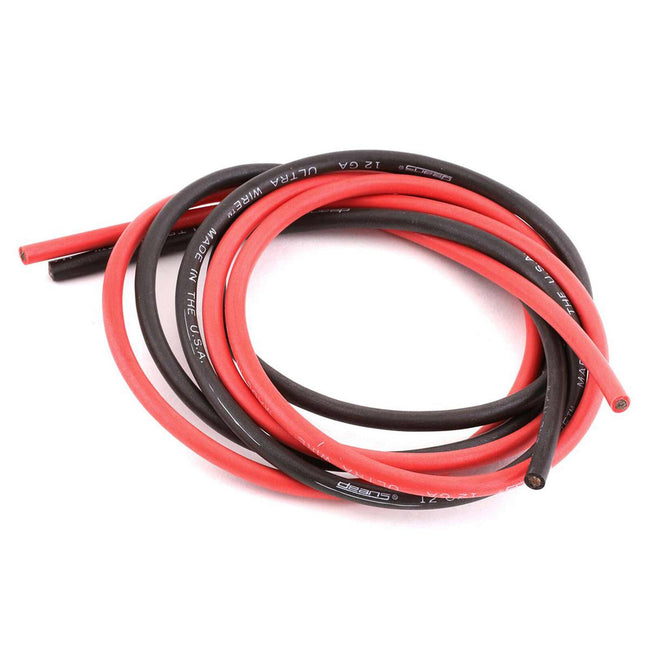3' Red and Black 12 Gauge UltraWire