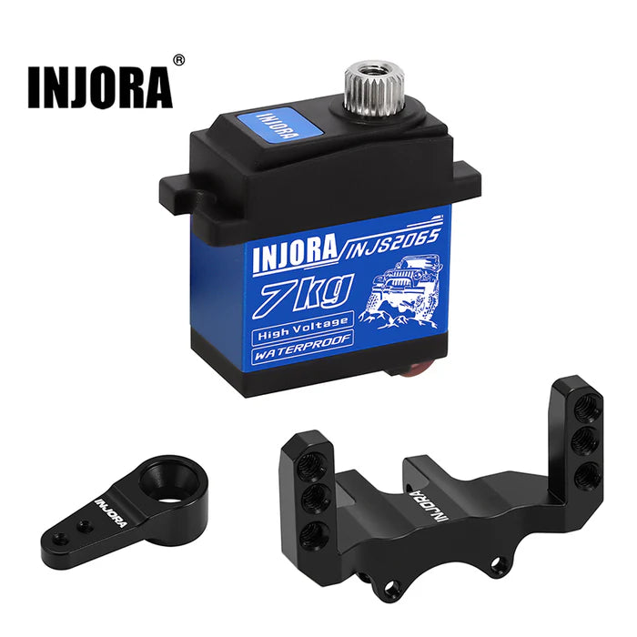 INJORA 7KG Waterproof 2065 Servo with Mount & Horn for 1/24 Axial SCX24 Upgrade