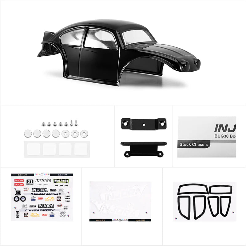INJORA BUG30 Body with Magnetic Mount for 1/30 SCX30 - Black
