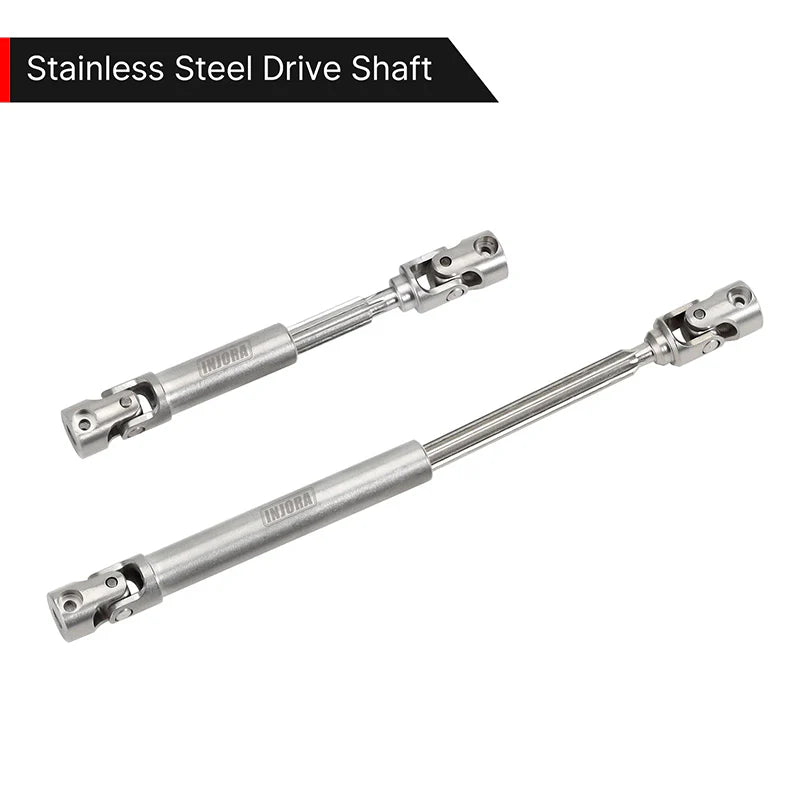 Two stainless steel drive shafts on a white background with 'Stainless Steel Drive Shaft' text at the top.