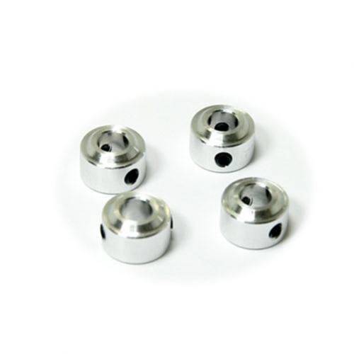 Secraft Aluminum Wheel Collars – 4.1mm Hole Diameter (Silver, 4-Pack)