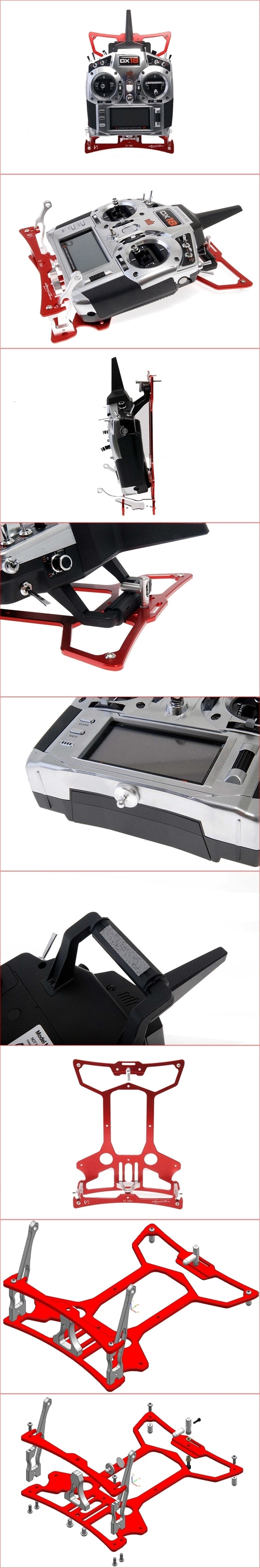 Secraft Large Aluminum Transmitter Tray (Black) – Fits Spektrum iX20, iX20SE & More