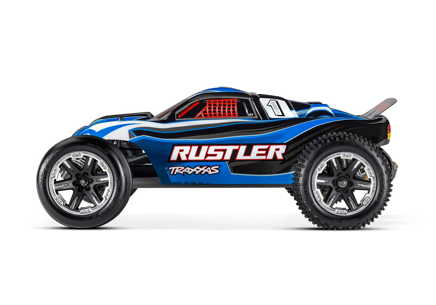 37054-8 Rustler 1/10 Scale Stadium Truck w/USB-C Charger Blue