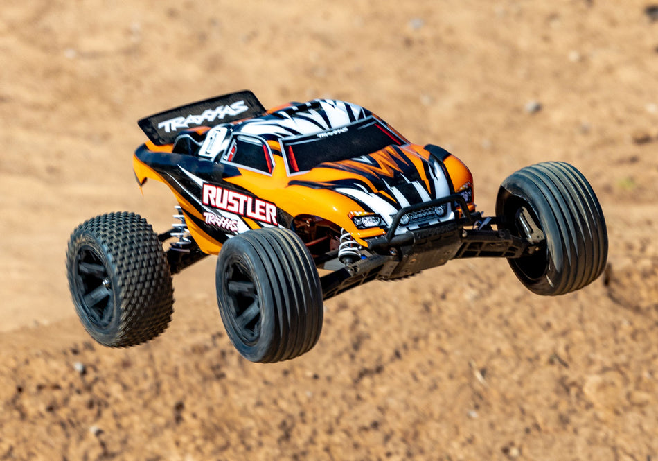 Traxxas 37254-8 Rustler 2WD HD RTR Orange w/USB-C Charger