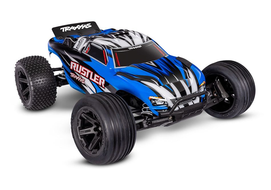 Traxxas 37254-8 Rustler 2WD HD RTR Blue w/USB-C Charger