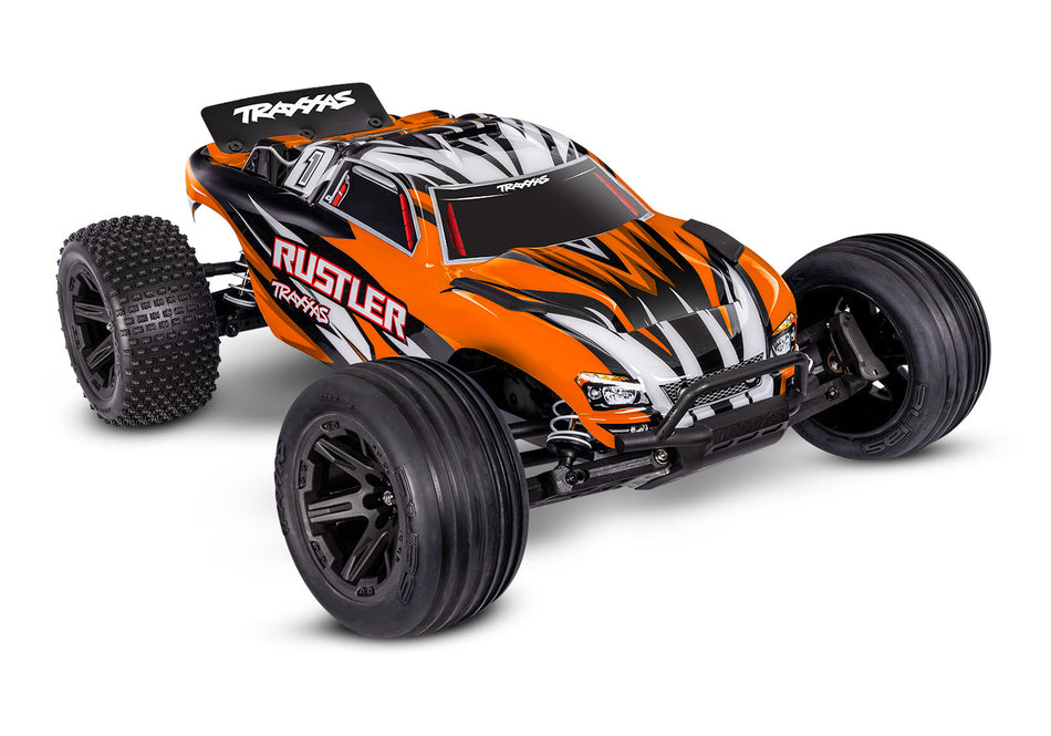 Traxxas 37254-8 Rustler 2WD HD RTR Orange w/USB-C Charger