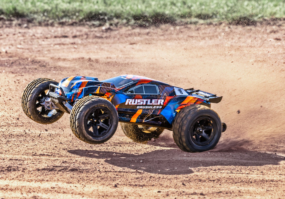 Traxxas 37454-4 Rustler 2WD Brushless — Orange