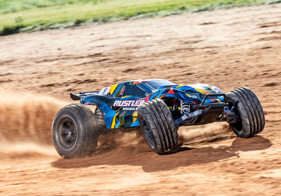 Traxxas 37454-4 Rustler 2WD Brushless — Yellow