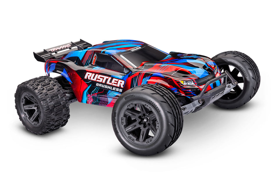 Traxxas 37454-4 Rustler 2WD Brushless — Red