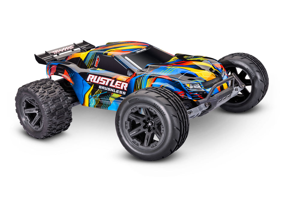 Traxxas 37454-4 Rustler 2WD Brushless — Yellow