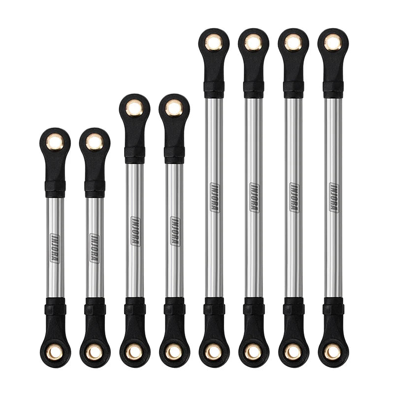 INJORA Stainless Steel Straight Chassis Links for 1/18 RC Crawler TRX4M Defender Bronco (4M-64)