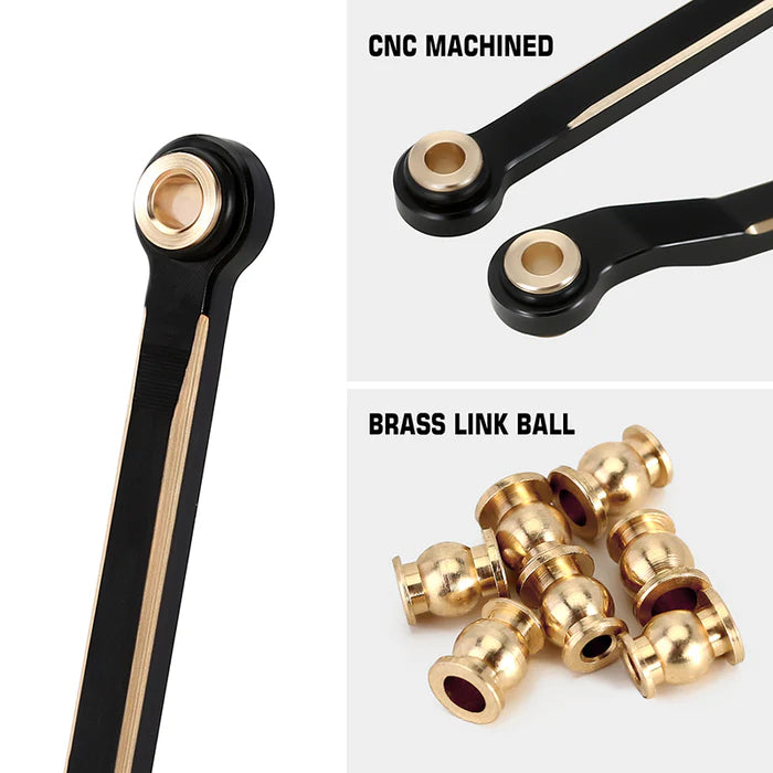 INJORA Brass High Clearance Links for 1/18 TRX4M High Trail K10 F150 (4M-97) Black