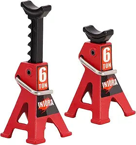 NJORA 2pcs Mini Metal Height Adjustable Jack Stands for 1/10 RC Crawler