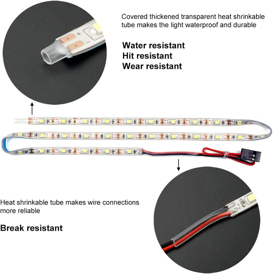 Waterproof LED Light Strips for RC Cars Underglow  or Plane wings White