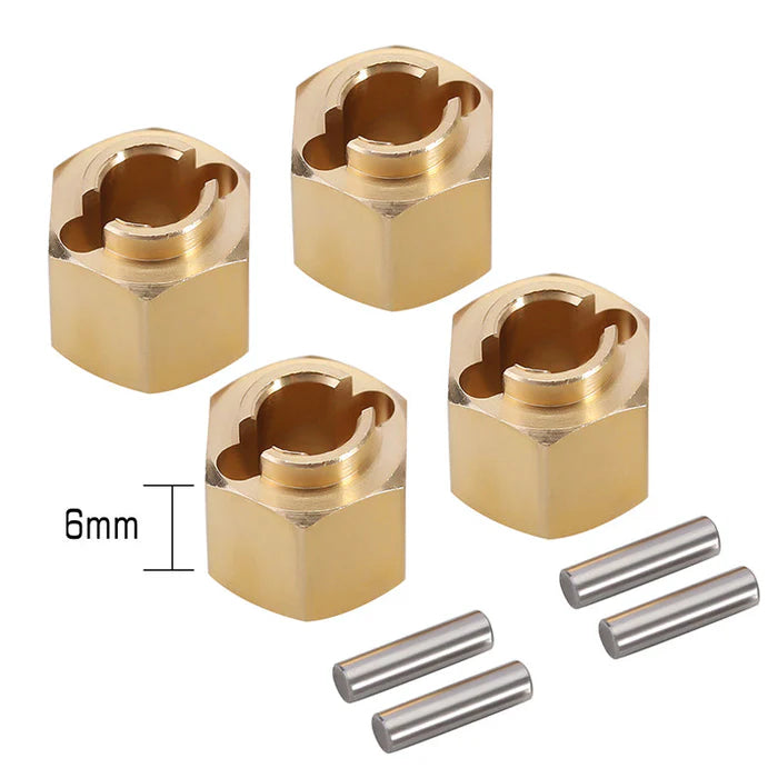 INJORA 4PCS 6mm  Brass Wheel Hex Hub Extenders for 1/18 Redcat Ascent-18