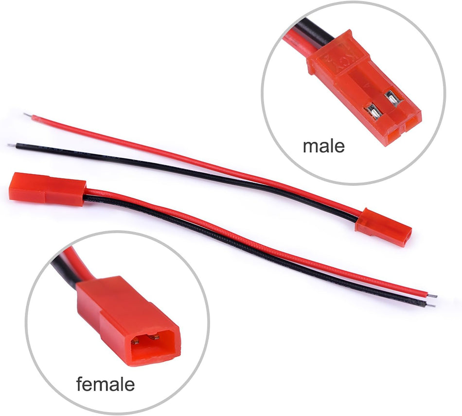 20 AWG JST Plug Connector 2 Pin Male Female Plug