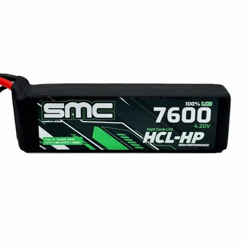 SMC HCL-HP 11.1V 7600mAh 150C LiPo Battery w/ G10 Protection Plates – 3S1P Hard  TRX CompatableTRX
