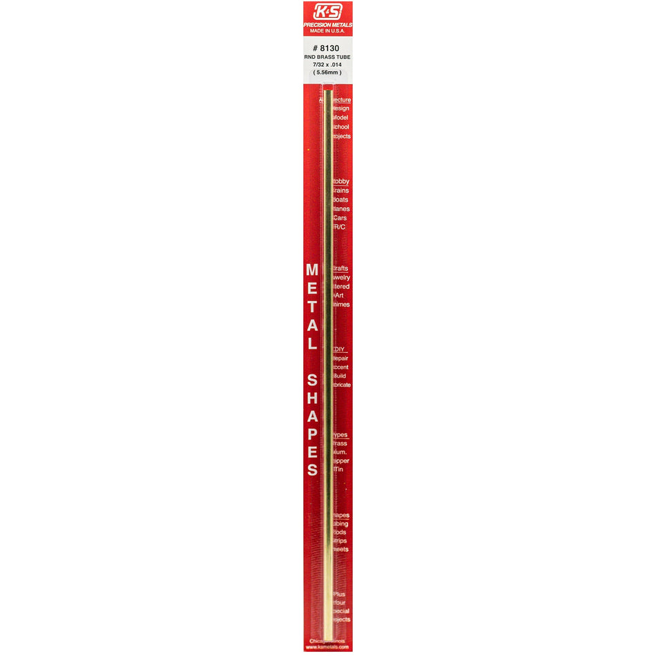 Round Brass Tube: 7/32" OD x 0.014" Wall x 12" Long