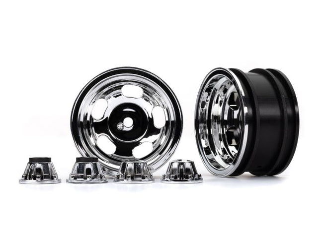 8158X Wheels, 2.2", chrome (2)/ center caps (front (2), rear (2)) (requires #8255A extended thread stub axle)