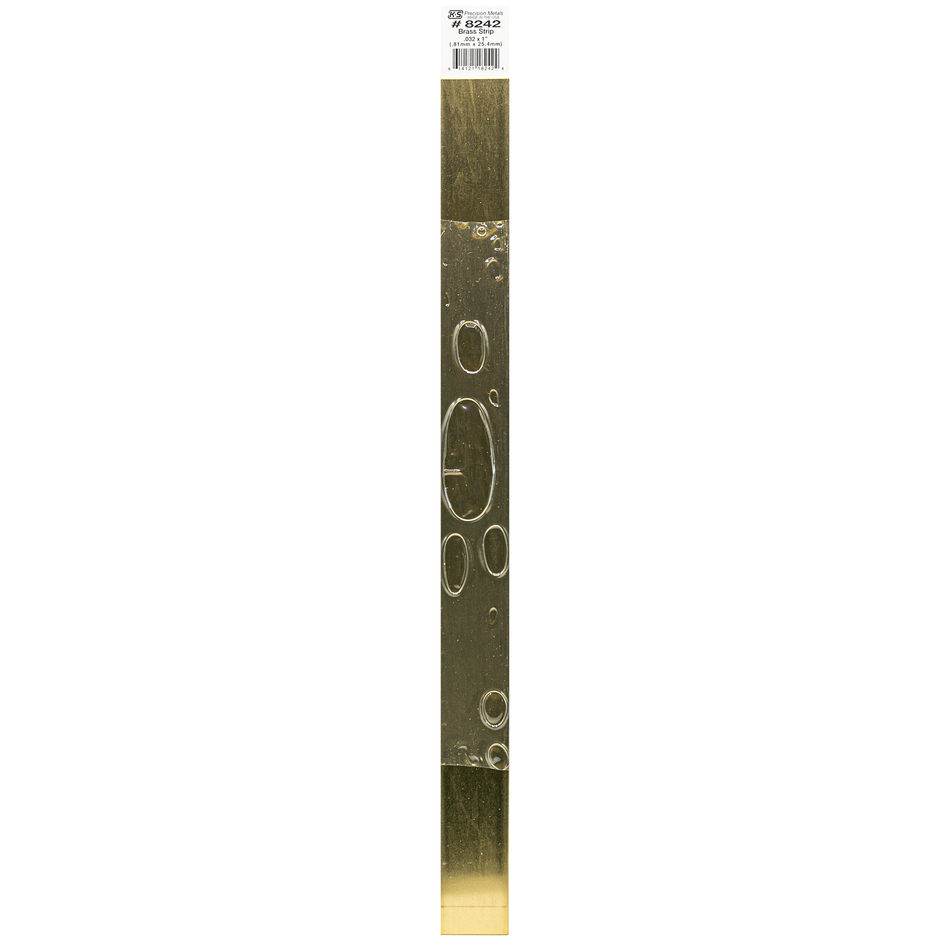 Brass Strip: 0.032" Thick x 1" Wide x 12" Long (1 Piece)
