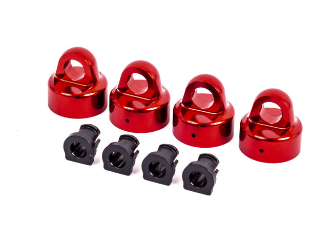 9664R Shock caps, aluminum (red-anodized), GT-Maxx