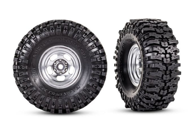 9872 Tires & wheels, assembled (1.0" satin chrome wheels, Mickey Thompson®