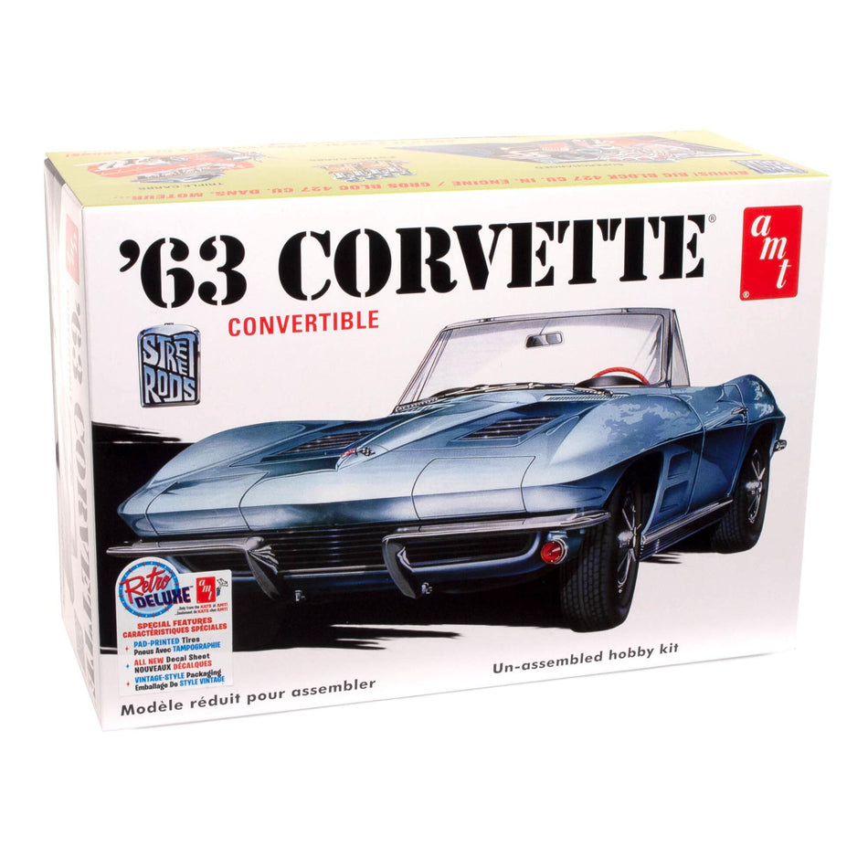 AMT 1963 Chevy Corvette Convertible – 1/25 Scale Model Kit AMT1335M