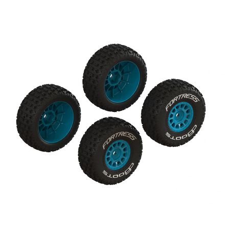 dBoots 'FORTRESS' Tire Set Glued (Blue) (2 Pairs)