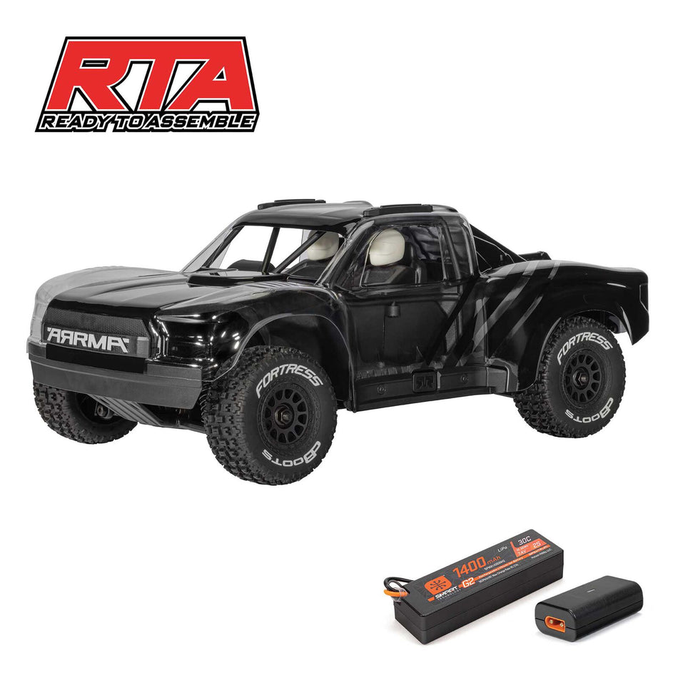Arrma 1/16 MOJAVE GROM 4X4 RTA KIT Brushed Desert Truck (Battery & Charger Included), Clear/Black