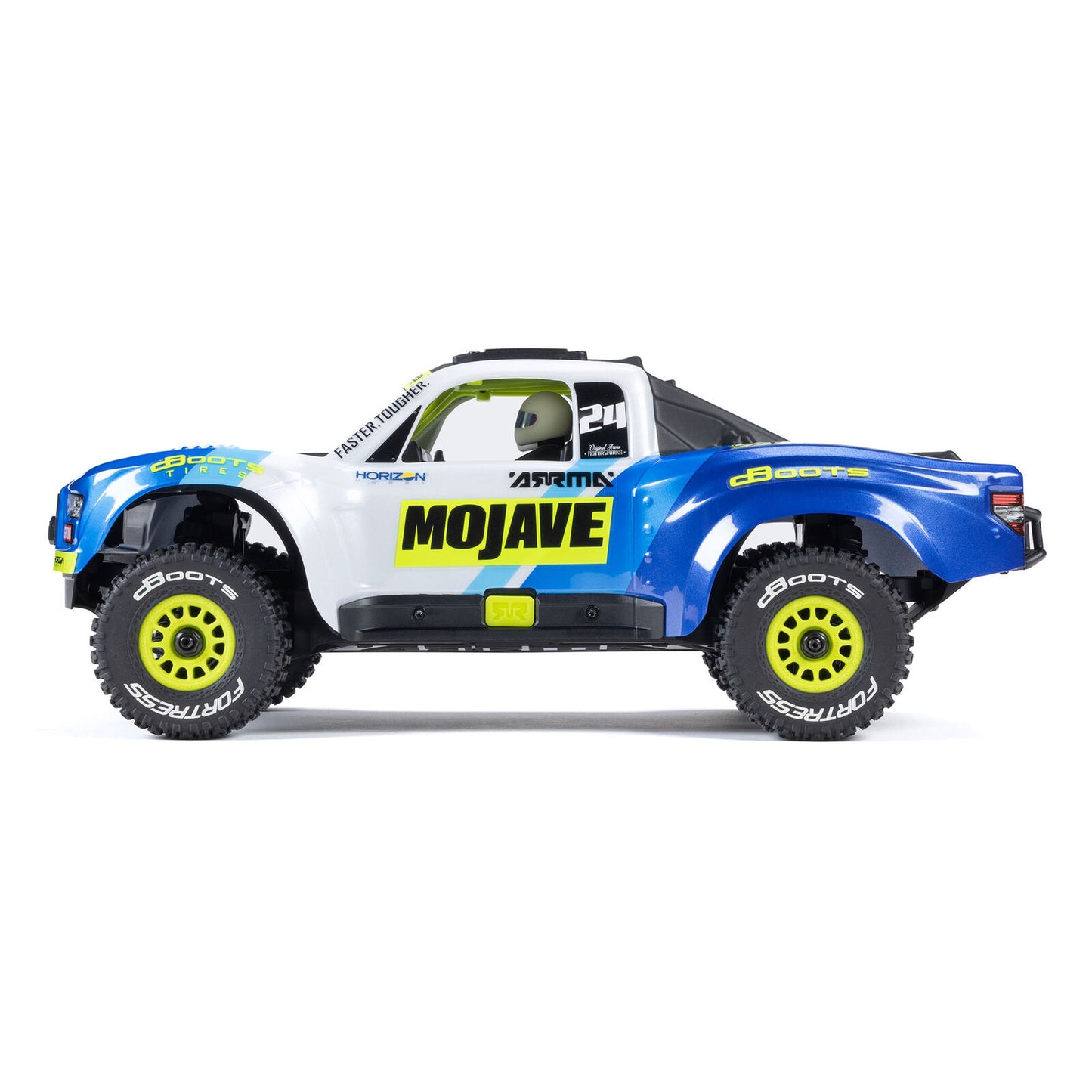 MOJAVE GROM MEGA 380 Brushed 4X4 Small Scale Desert Truck RTR with Battery & Charger, Blue/White