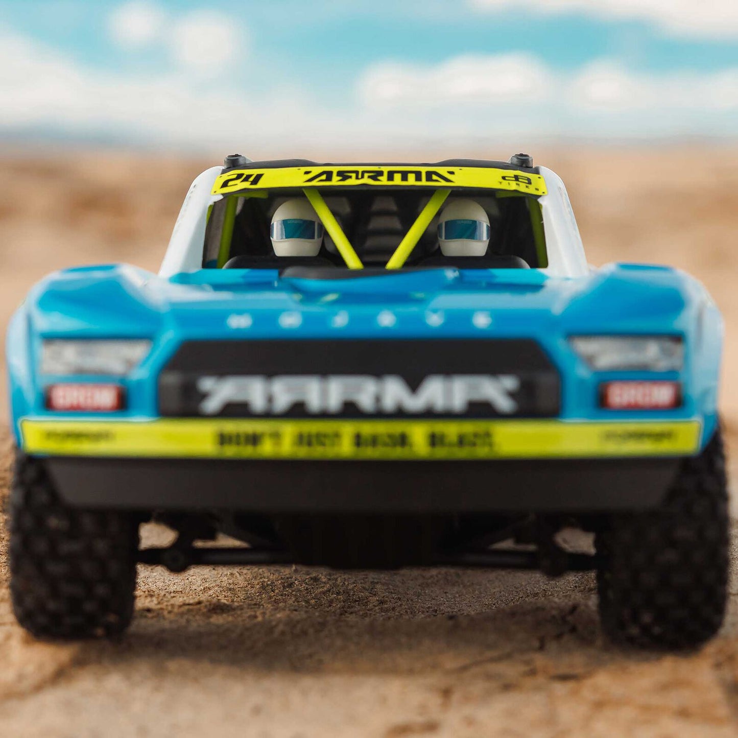 MOJAVE GROM MEGA 380 Brushed 4X4 Small Scale Desert Truck RTR with Battery & Charger, Blue/White
