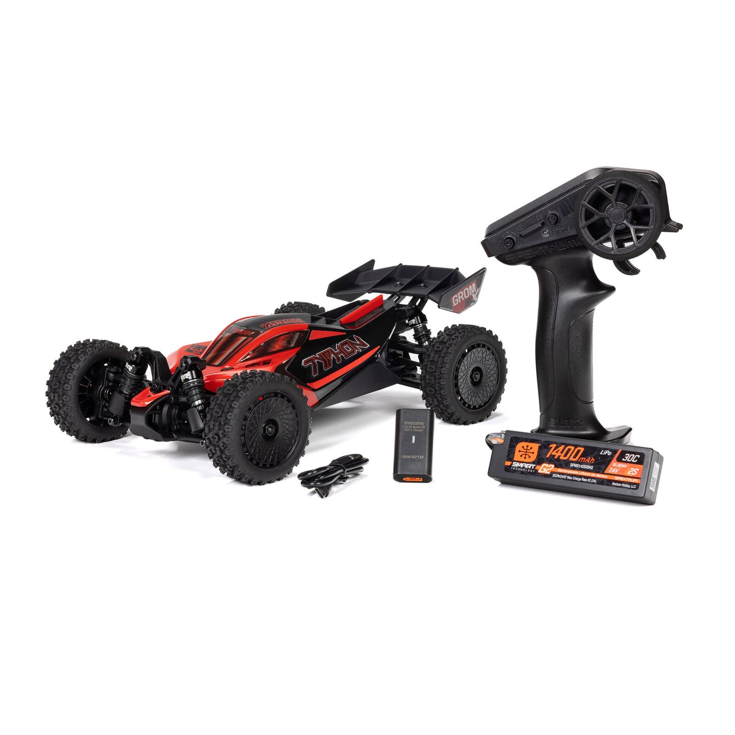 TYPHON GROM 223S BLX Brushless 4X4 Small Scale Buggy RTR with Battery & Charger, Red