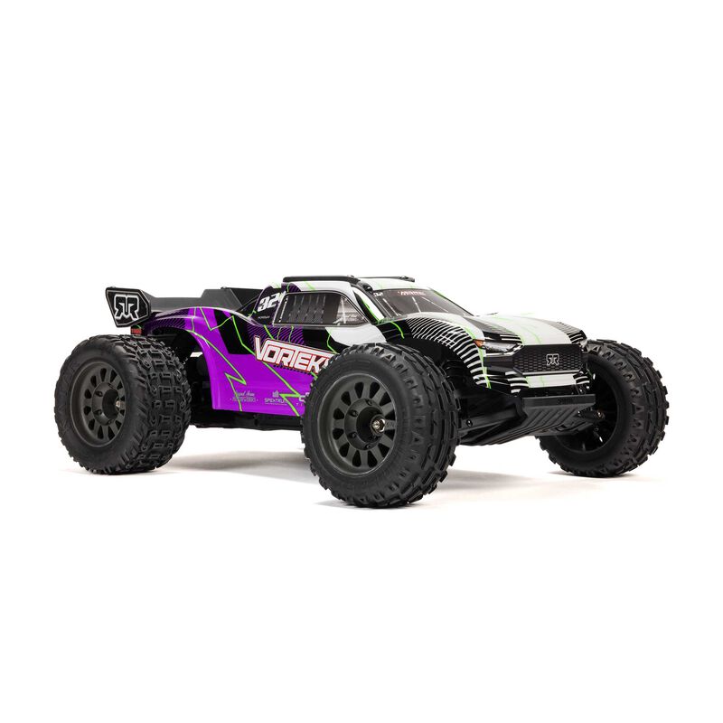 ARRMA 1/10 VORTEKS MEGA 550 2WD Stadium Truck RTR with Battery & Charger, Purple