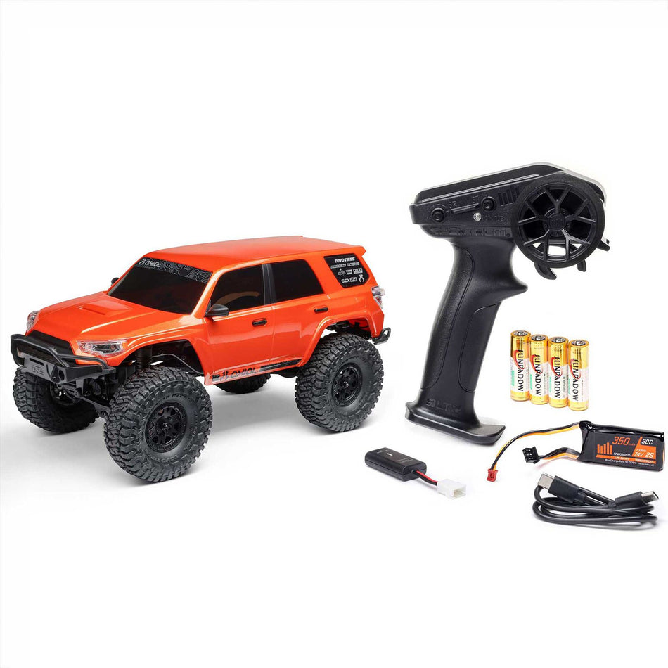 AXIAL 1/24 SCX24 Toyota 4Runner 4X4 RTR Brushed Rock Crawler (Battery & Charger Included), Orange