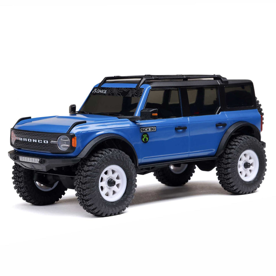 Axial SCX30 1/30 Ford Bronco 4X4 RTR Brushed Rock Crawler, Blue | AXI2048T1