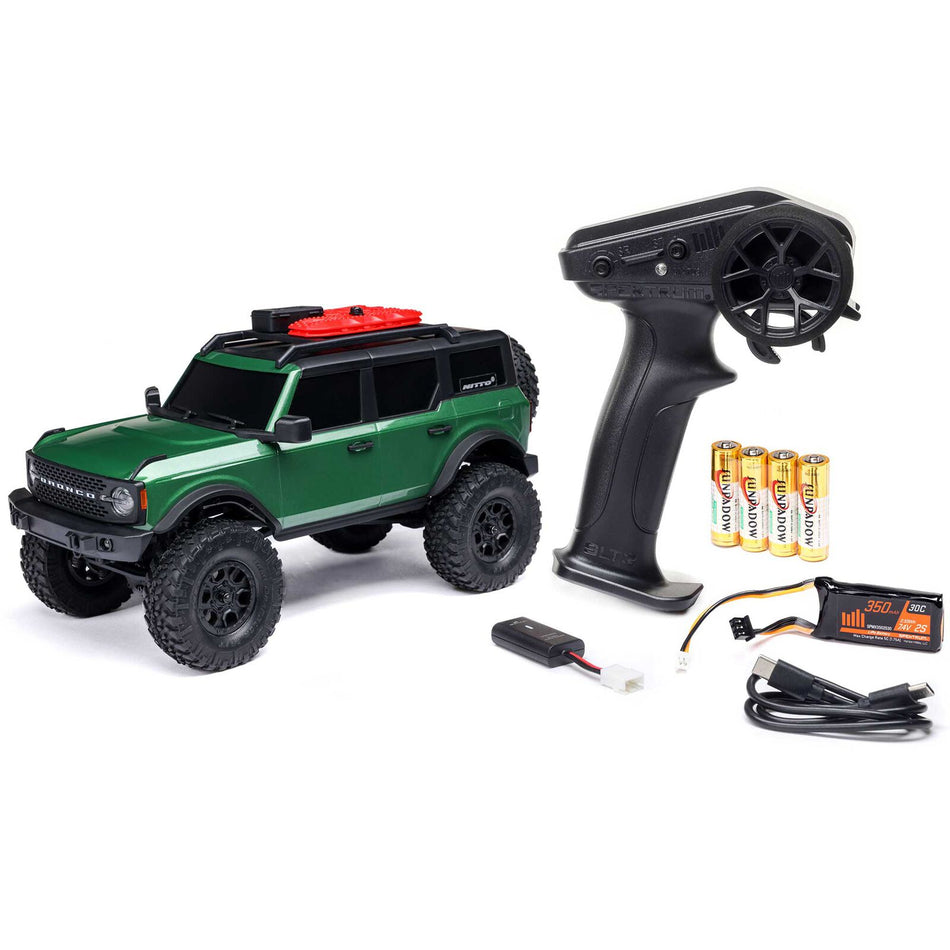 AXIAL 1/24 SCX24 Ford Bronco 4X4 RTR Brushed Rock Crawler (Battery & Charger Included), Green