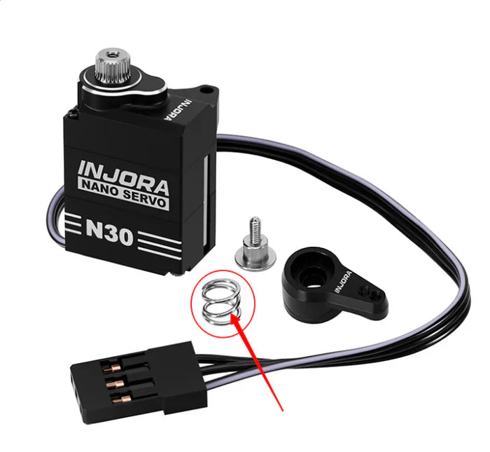 INJORA Aluminum N30 Nano Servo w/ Servo Saver for Axial SCX30 1/30 INJS-N30