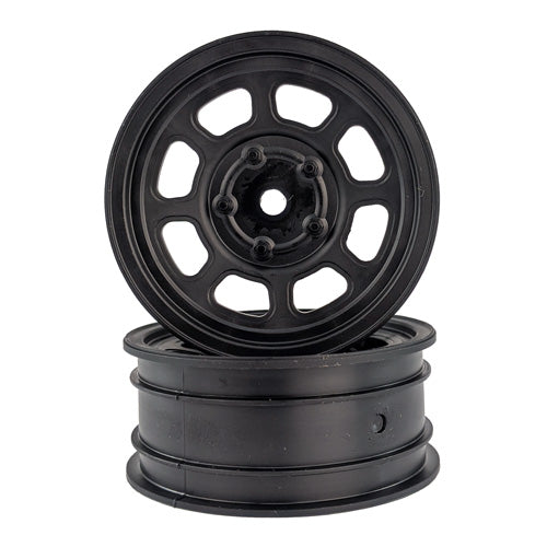 DE Racing Speedway Buggy Wheels – Front (Black, 4pcs) for AE B6 / Custom Works 4