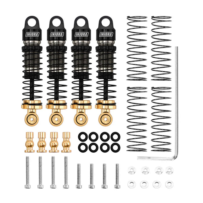 INJORA 40mm Big Bore Oil Shocks for 1/24 SCX24 FCX24M Brass