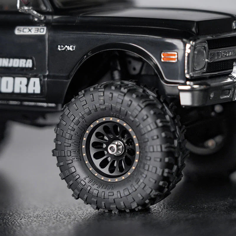 INJORA 0.7" D19 Ripple Black Brass Wheels for 1/30 SCX30