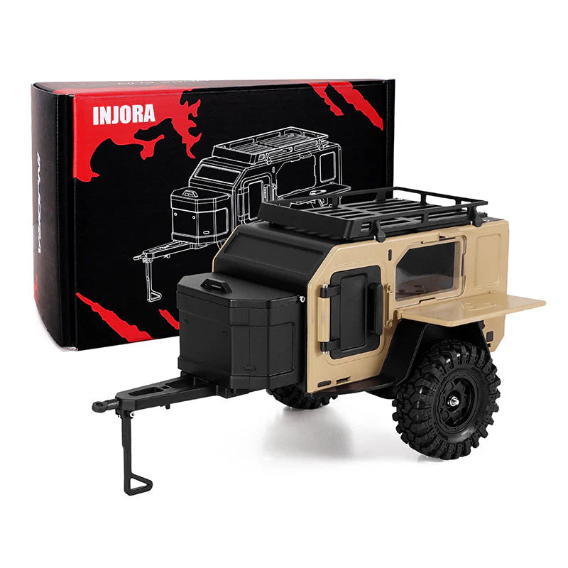 INJORA Off-Road Camping Trailer for 1/18 1/24 RC Crawlers TRX4M SCX24