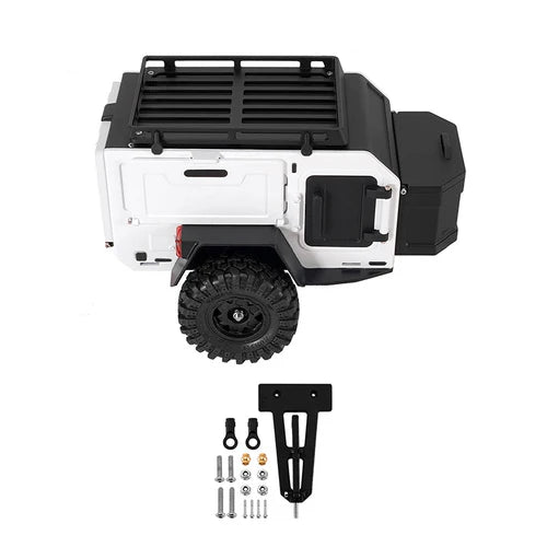 INJORA Off-Road Camping Trailer for 1/18 1/24 RC Crawlers TRX4M SCX24 White