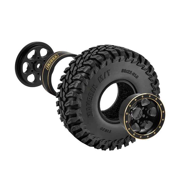 INJORA 1.0" 63*22mm -4.7mm Offset Brass Wheels Set for Micro Crawlers