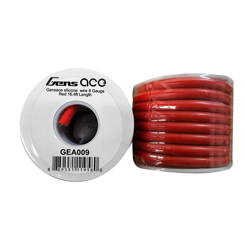 Gens Ace 8AWG Silicone Wire – Red, High-Flex Power Cable (Sold per Foot) [GEA009]