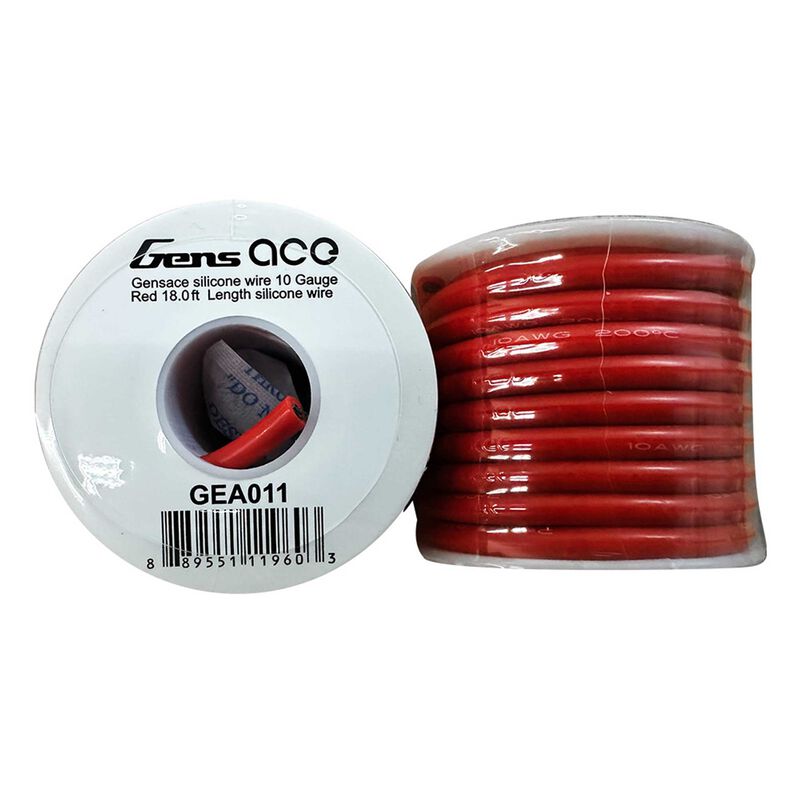 Gens Ace 10AWG Silicone Wire – Red, High-Flex Power Cable (Sold per Foot) [GEA011]