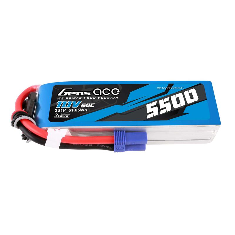 Gens Ace 11.1V 5500mAh 3S 60C G-Tech Smart Lipo:EC5