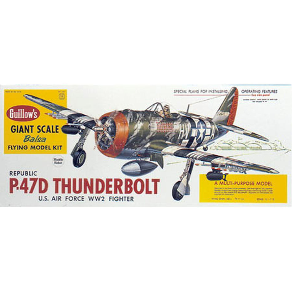 Guillow's GUI1001 P-47D Thunderbolt Balsa Model Kit, 30.5"