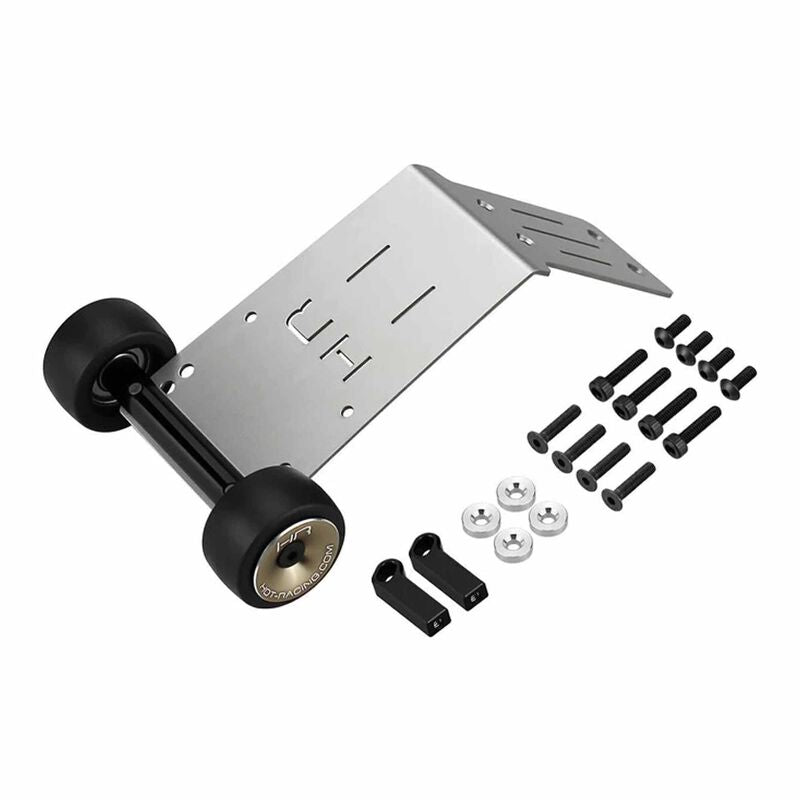 Hot Racing Stainless Skid Plate Wheelie Bar Mini Kraton 1/16